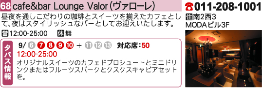 cafe&bar Lounge Valor（ヴァローレ）