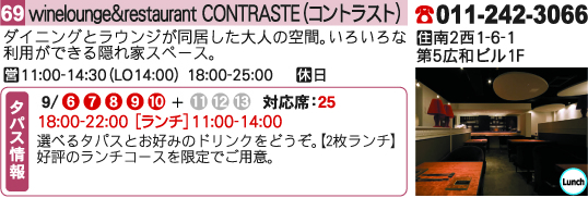 winelounge&restaurant CONTRASTE（コントラスト）